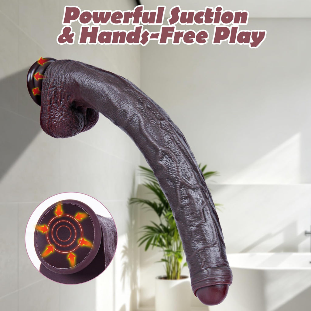 Black Realistic Dildo with Suction Cup F63298