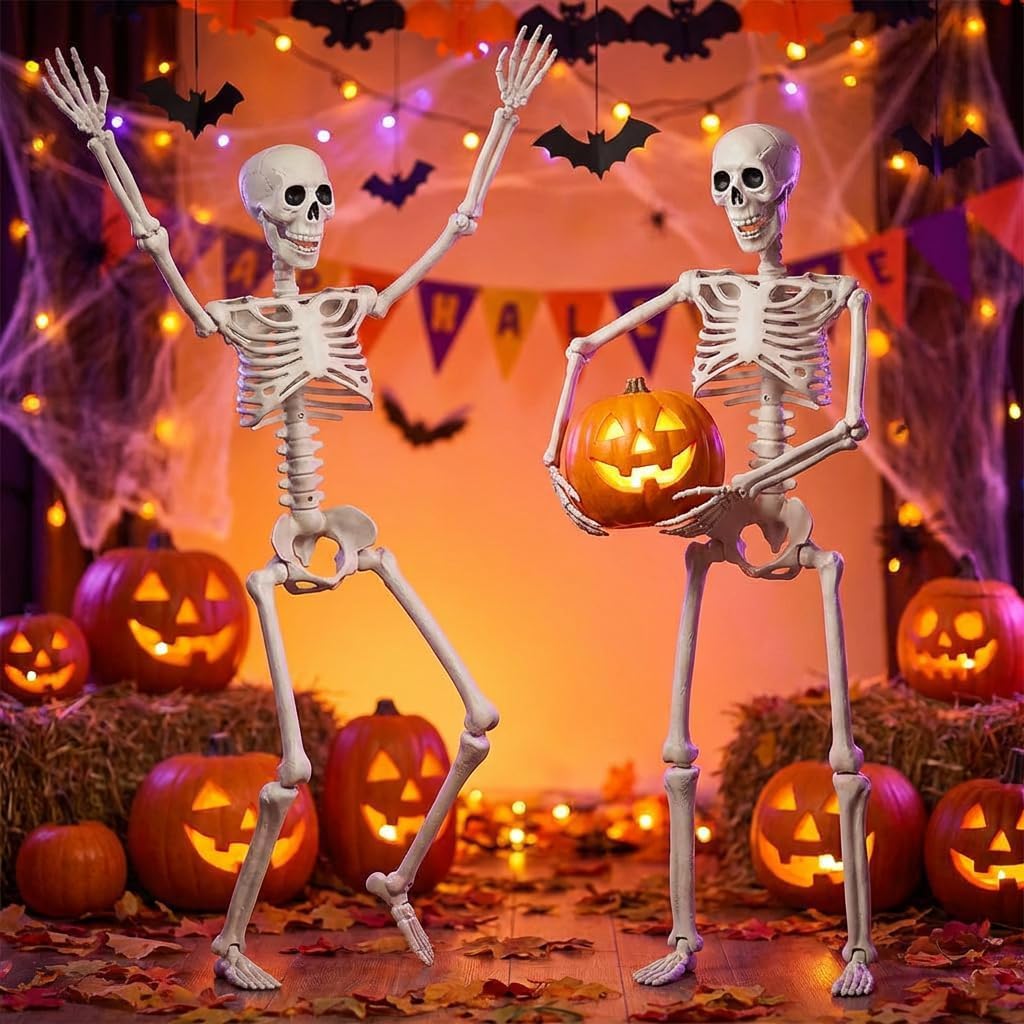 2-Pack 67" Posable Skeletons with Movable Joints Z694
