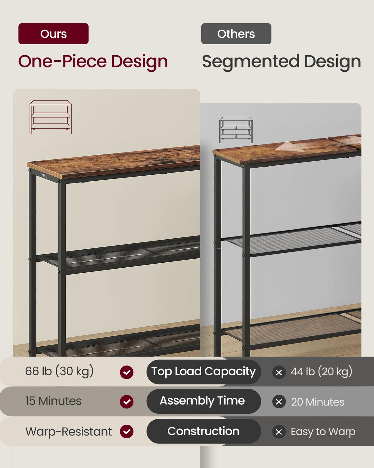 31.5" Narrow 3 Tier Console Table X70713