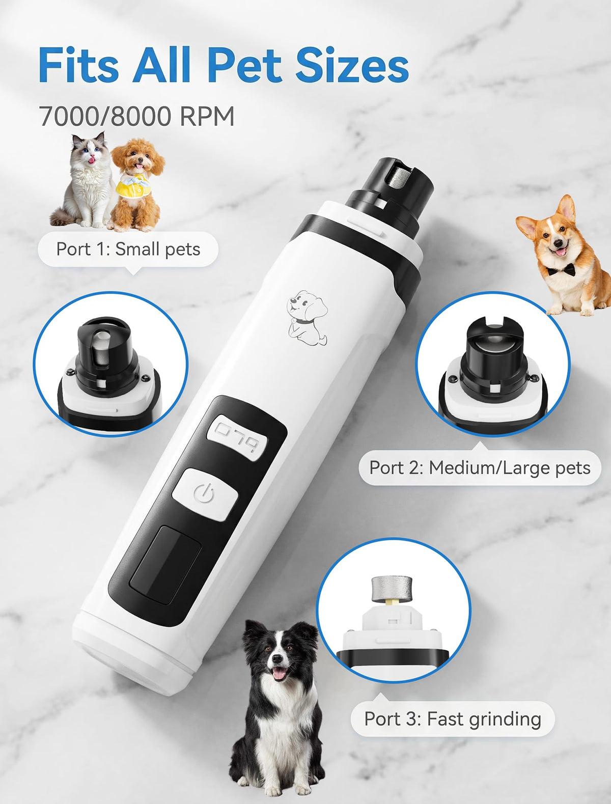 Dog Nail Grinder, 2-Speed with Light G341357