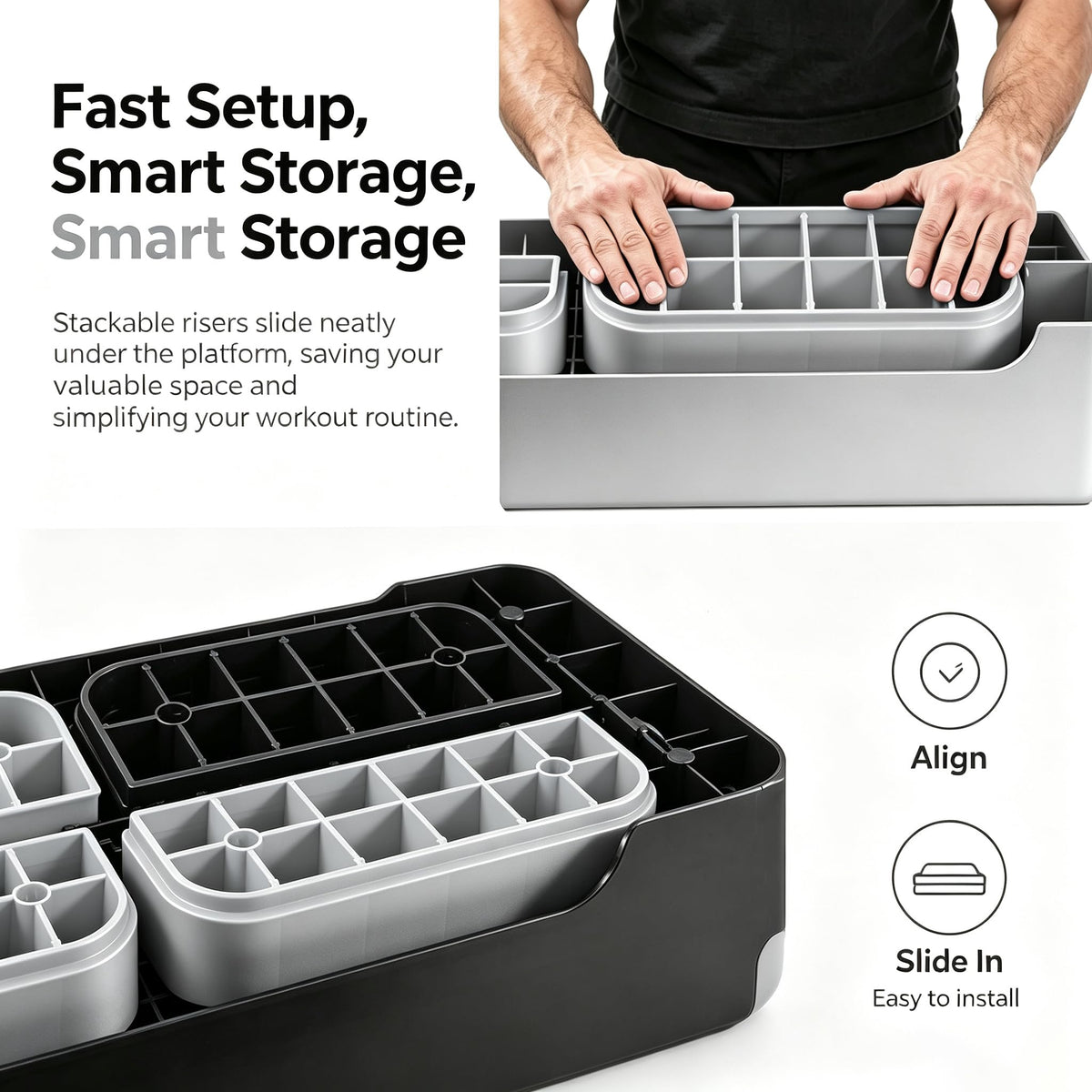 28-Inch Height Adjustable Aerobic Step Platform with 4 Risers H51788
