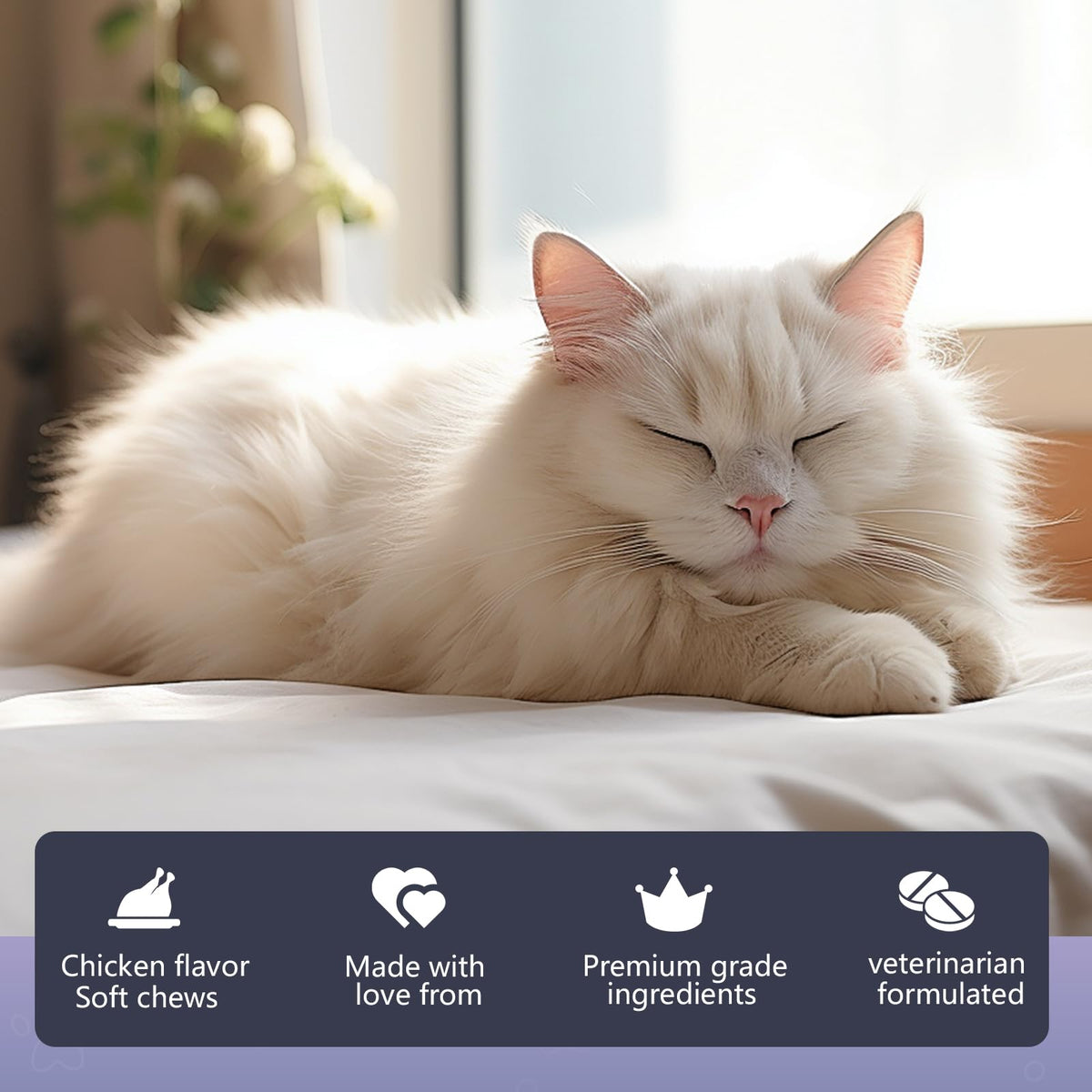 Chicken Flavor Soft Chews Hairball Aid Supplement for Cats C9023