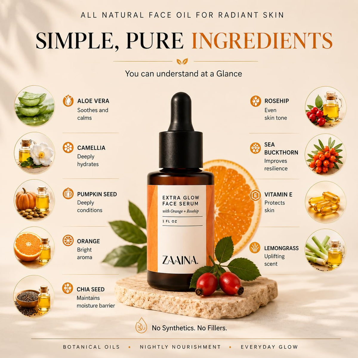 Extra Glow Face Oil Serum 1 oz U22536