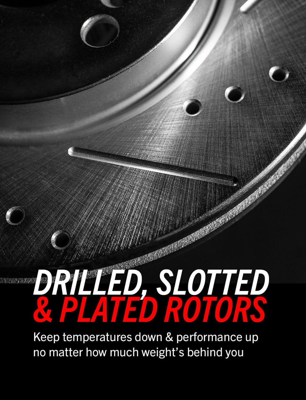 Front and Rear Drilled Slotted Brake Rotors and Carbon Fiber Ceramic Pads C419971