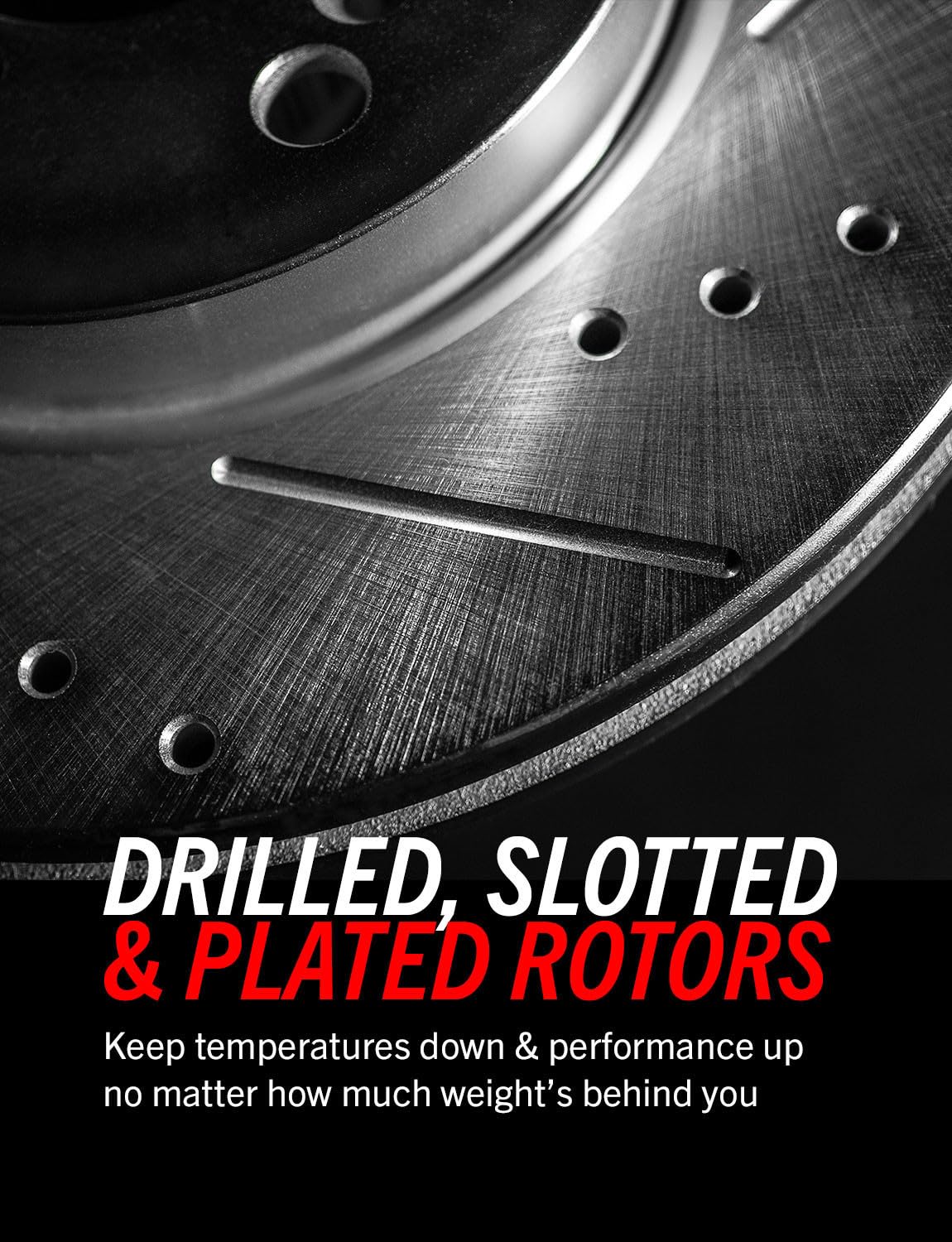 Front and Rear Drilled Slotted Brake Rotors and Carbon Fiber Ceramic Pads C419971
