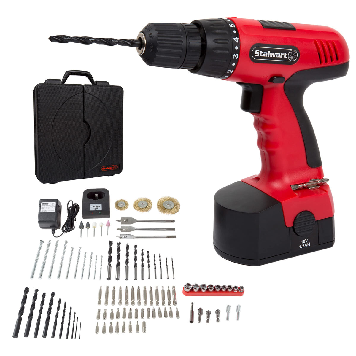 18V Cordless Power Drill Set 89-Piece Kit with Battery and Charger T826