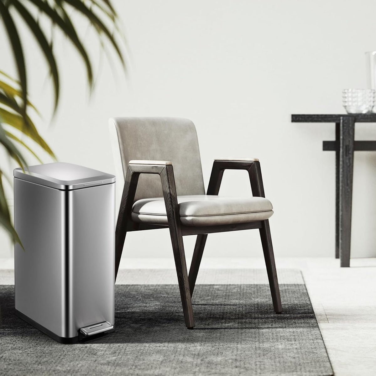 50L Slim Stainless Steel Kitchen Trash Can O71248