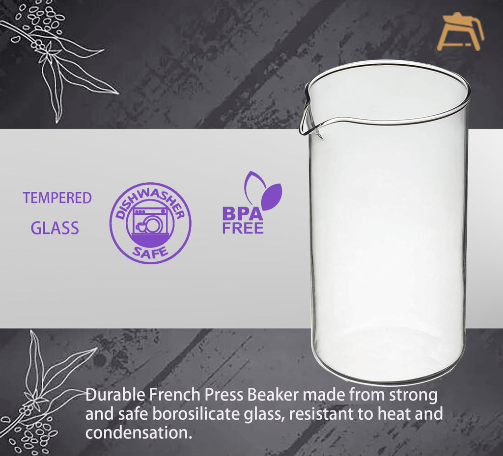 34 oz Borosilicate Glass French Press Replacement Beaker N3586