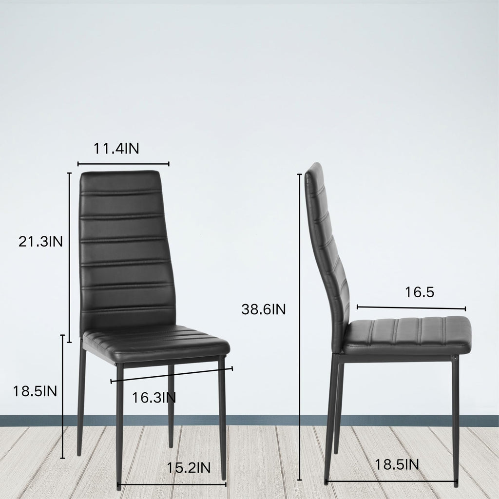Black PU Dining Chairs Set of 4 Y269