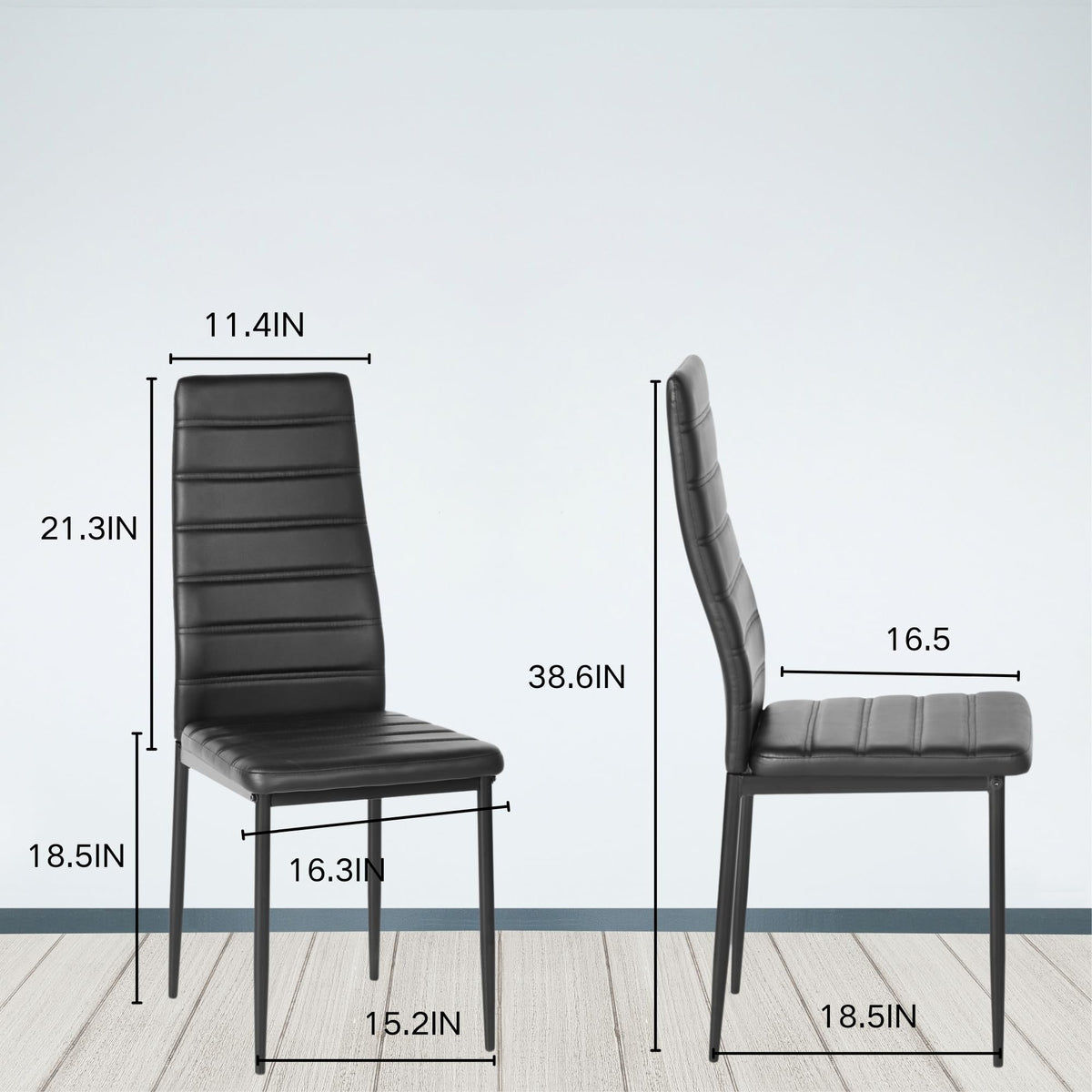 Black PU Dining Chairs Set of 4 Y269