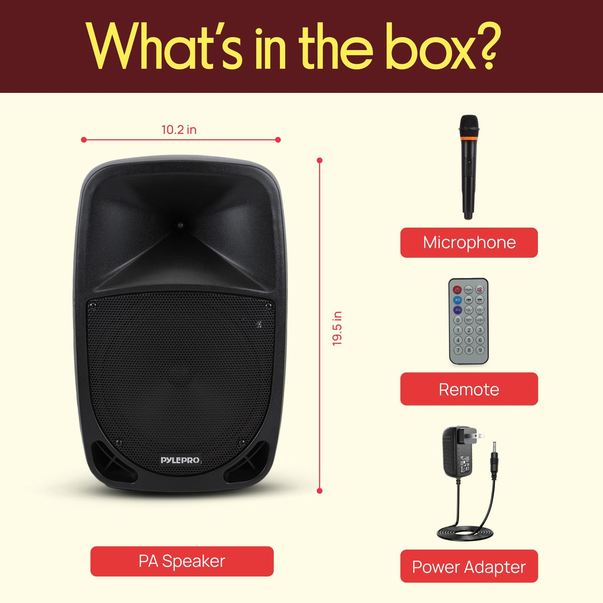 1000W Portable Bluetooth PA Speaker with 10'' Subwoofer and Wireless Mic A152