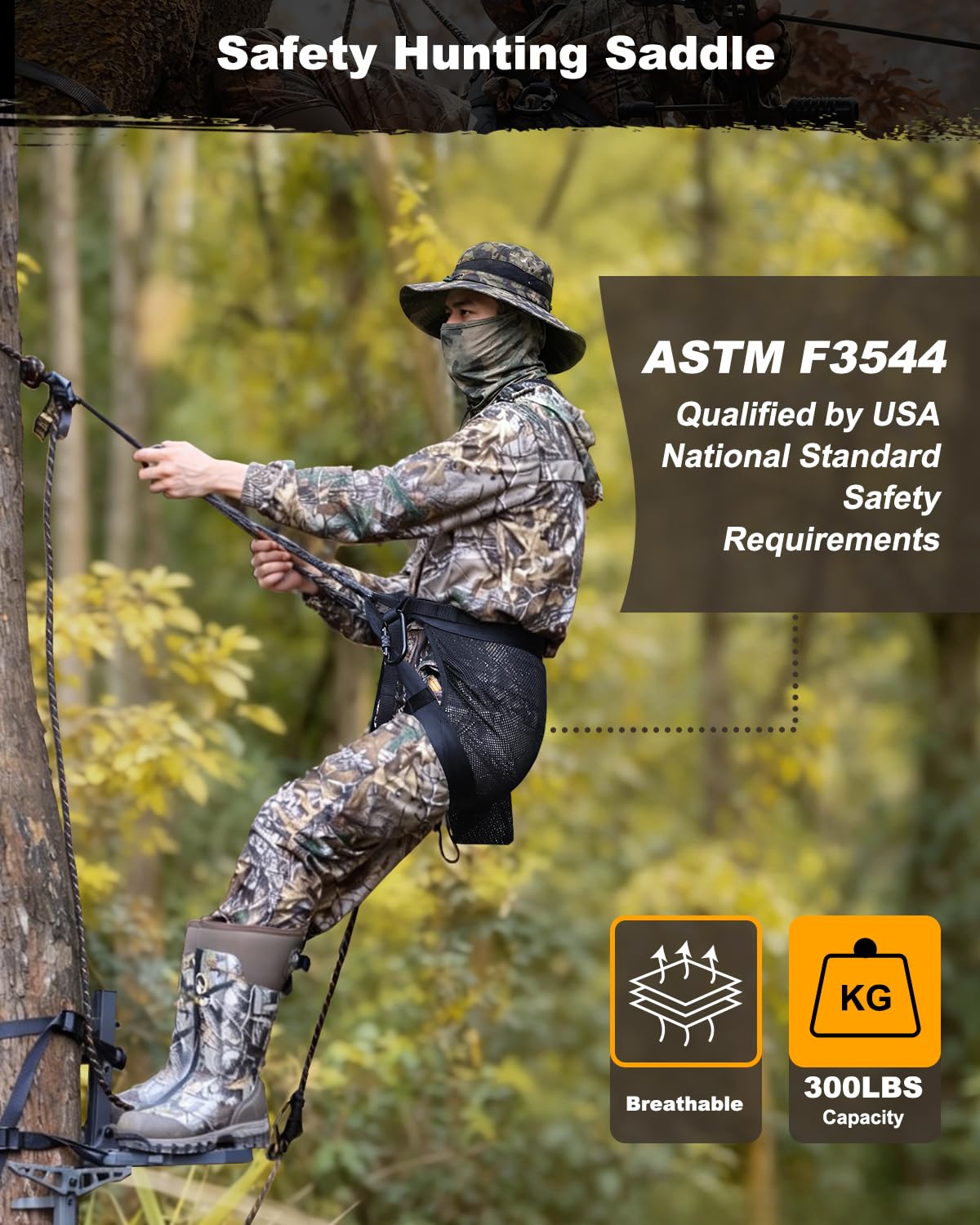 Lightweight Hunting Saddle with 2 Adjustable Safety Ropes L819