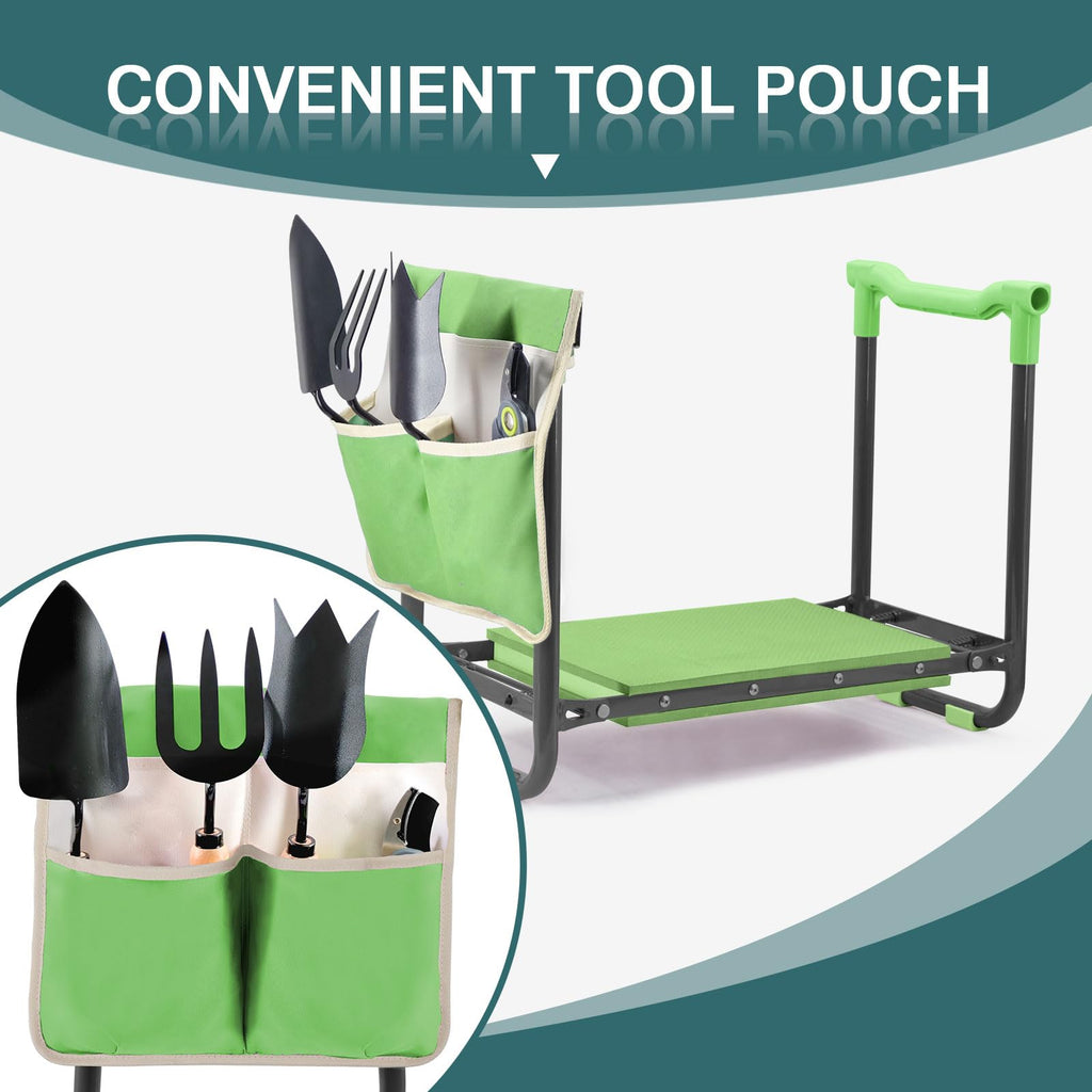Foldable Garden Kneeler and Seat with Tool Storage Pouch A538808