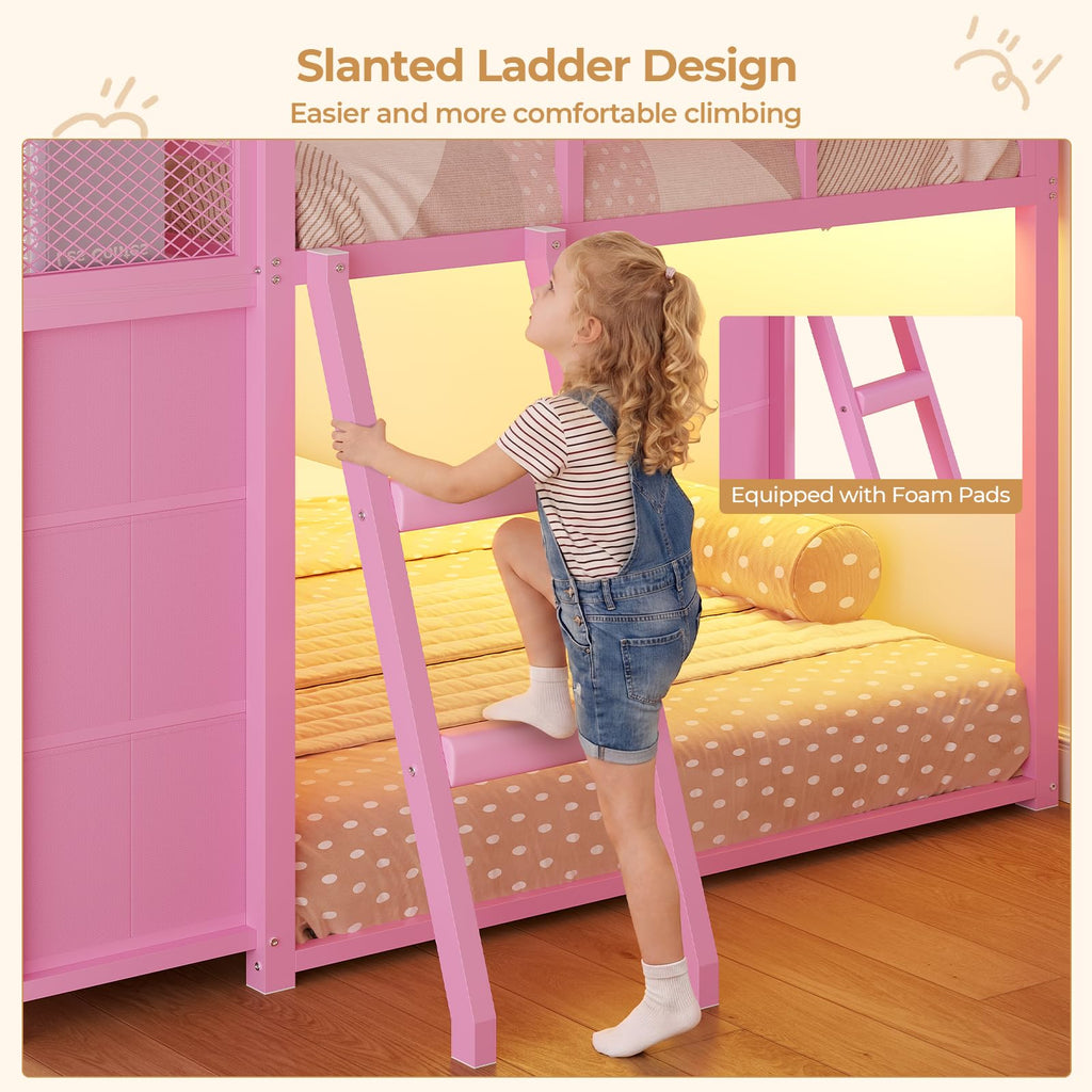 Twin Over Twin Bunk Bed with 8 Drawers & Bookshelf G4325