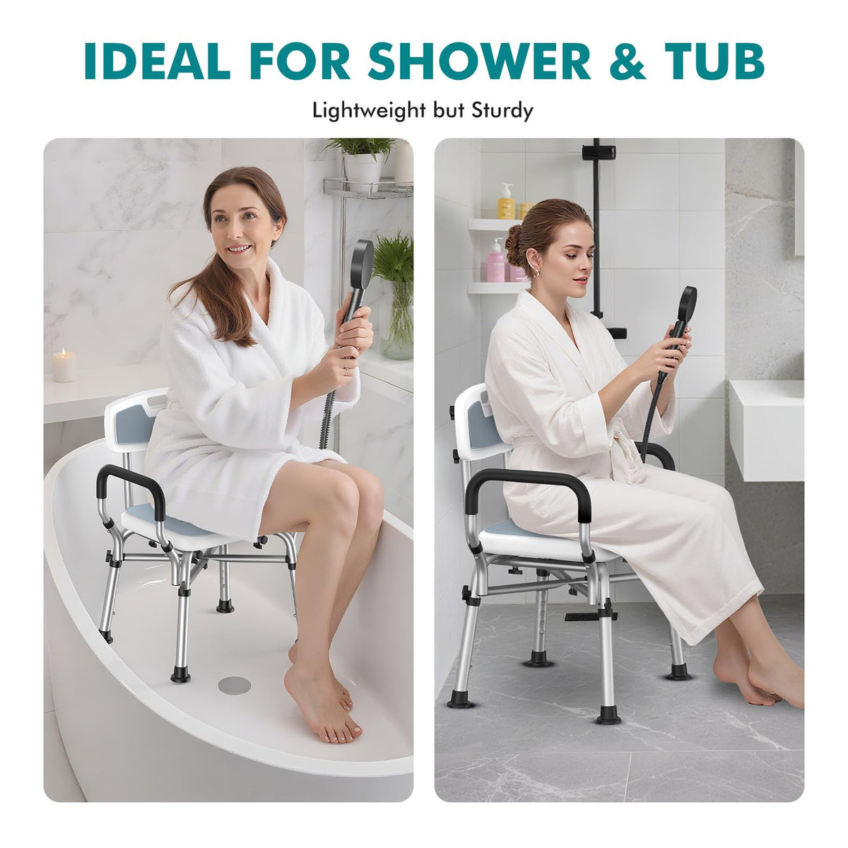 Shower Chair with Removable Arms and Back L452301