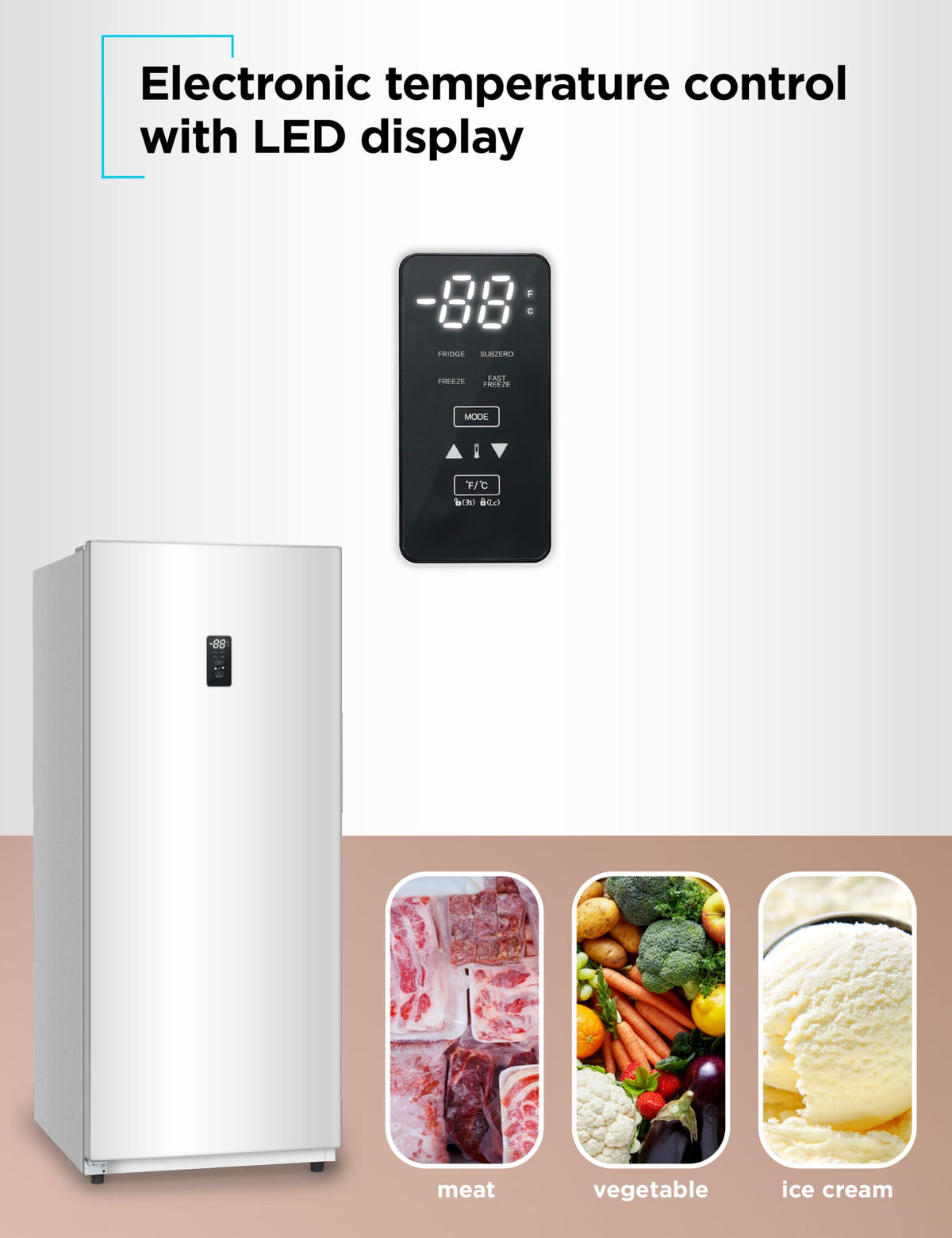 White 17 Cu. Ft. Convertible Freezer Refrigerator V446