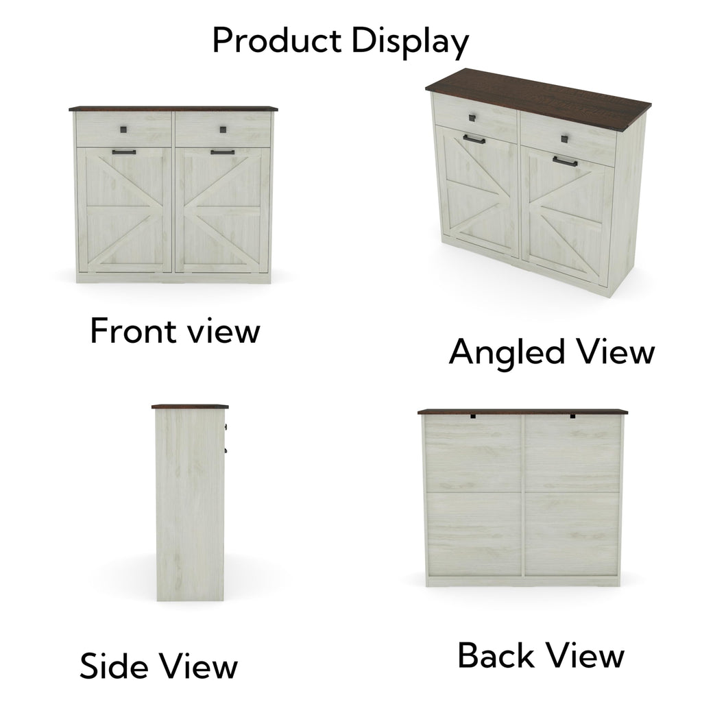 20 Gallon Double Tilt Out Kitchen Trash Can with Hideaway Drawer L401063