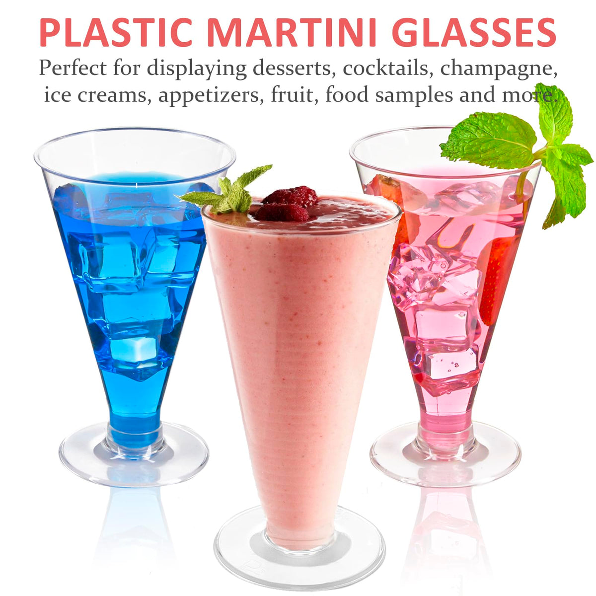 40 PCS 6 oz Plastic Martini Glasses M5260