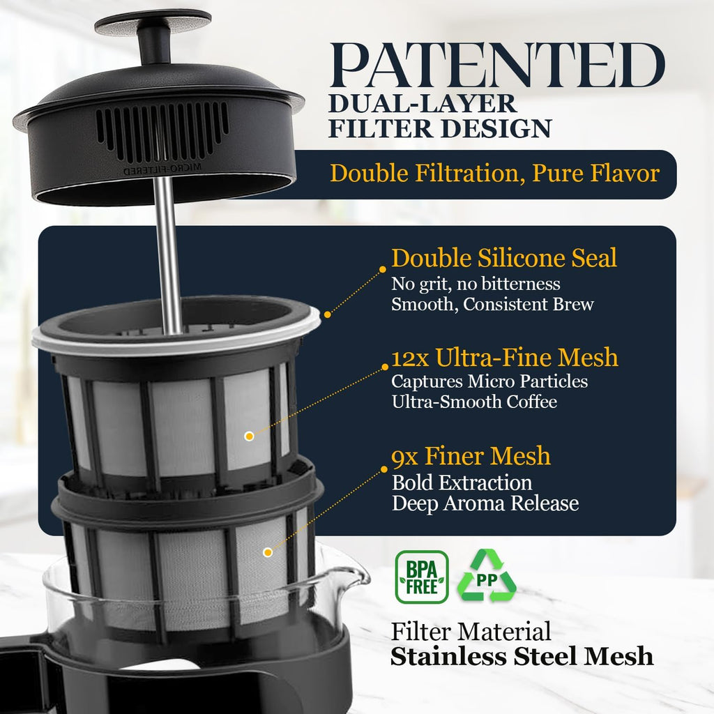 Black 17oz French Press Coffee Maker E3013