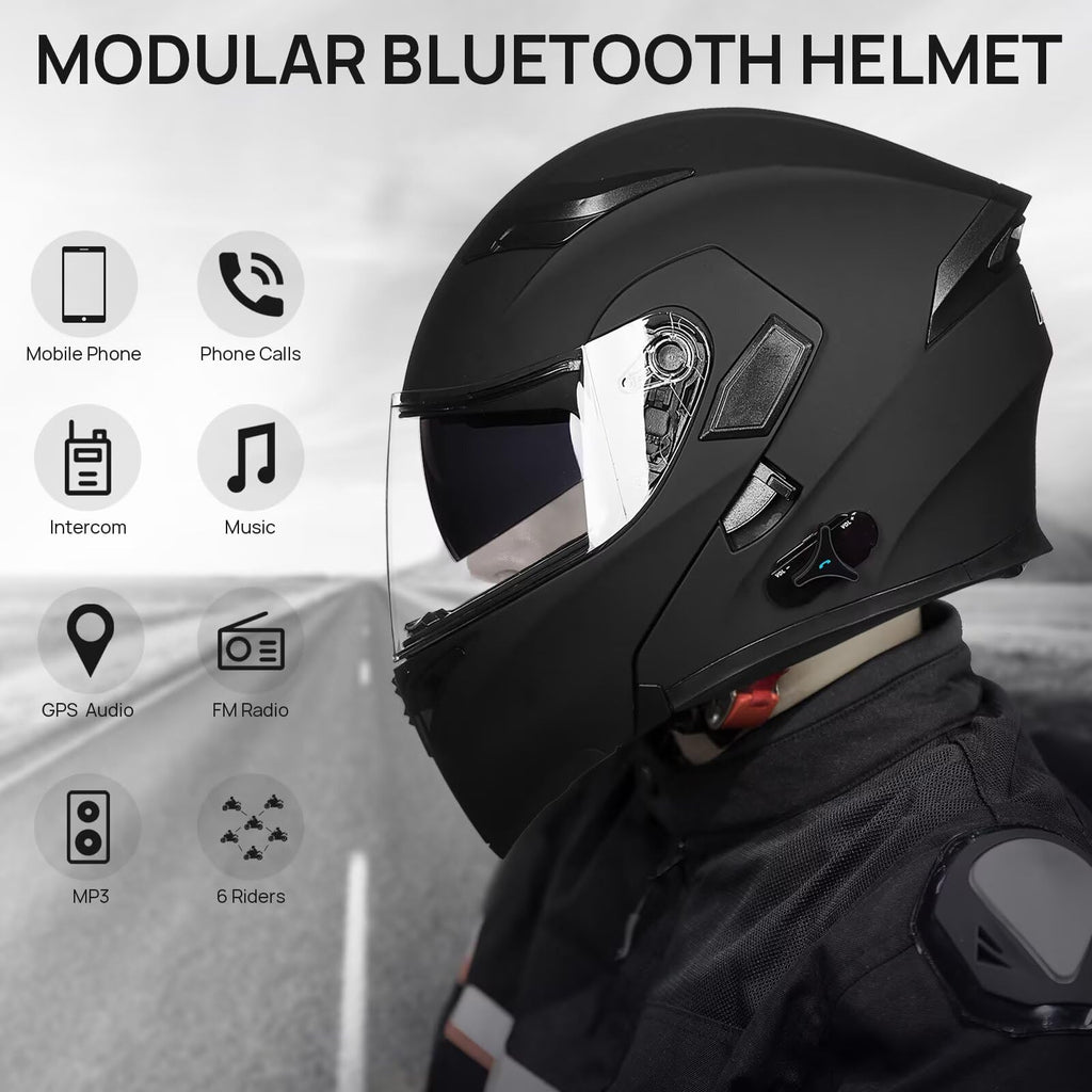 Bluetooth Modular Flip up Full Face Motorcycle Helmet G15109