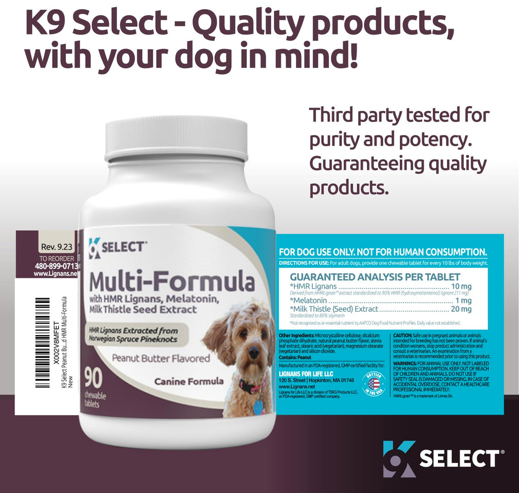 90 Peanut Butter Chewable Tabs & 3 mg Beef Flavored Tablets Dog Supplement Z8260
