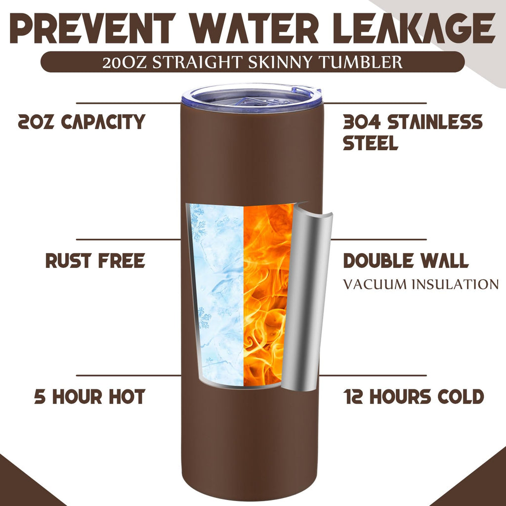 8 Pcs 20oz Insulated Stainless Steel Tumbler with Lid and Straw O32324