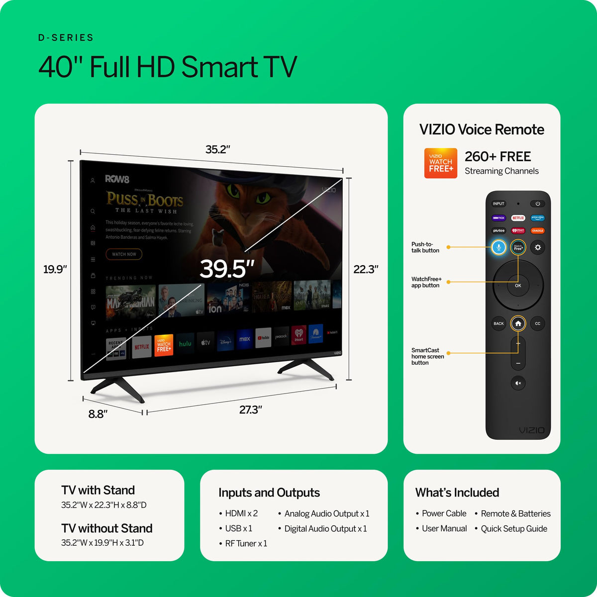 40-in Full HD 1080p Smart TV I5913