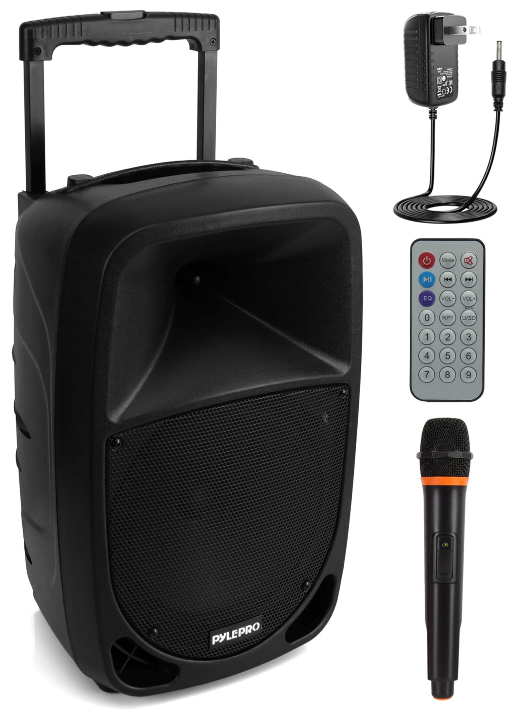 1000W Portable Bluetooth PA Speaker with 10'' Subwoofer and Wireless Mic A152