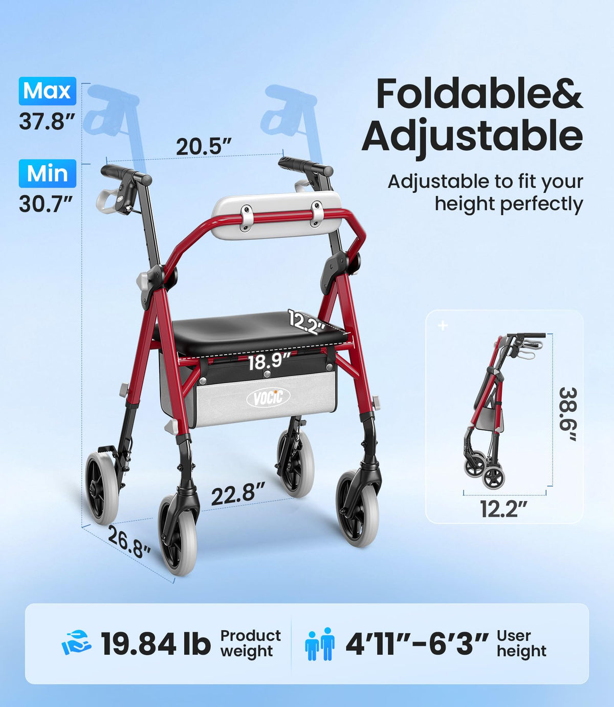 Rollator Walker with Seat A32396