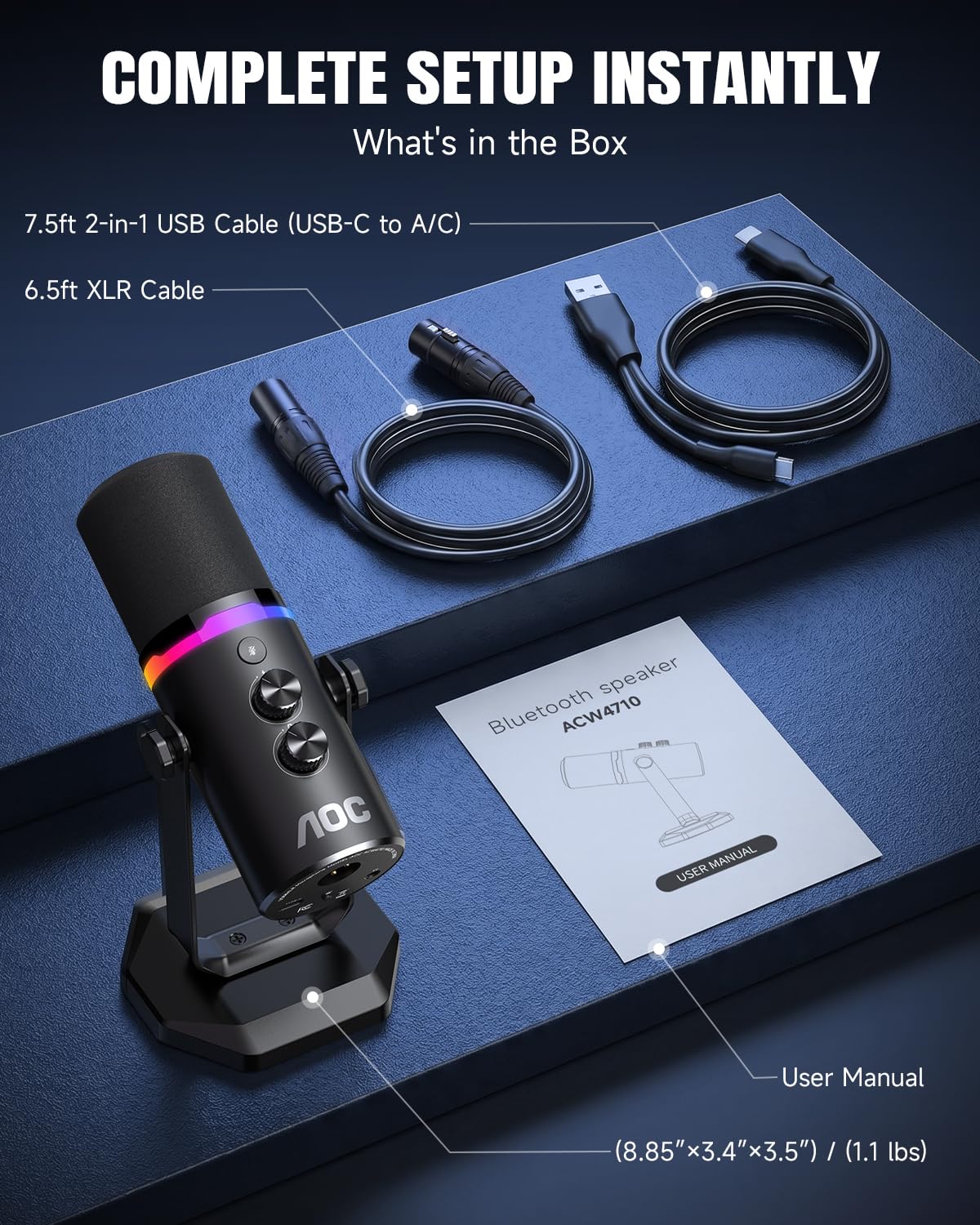 USB/XLR Dynamic Microphone with Desk Stand E597