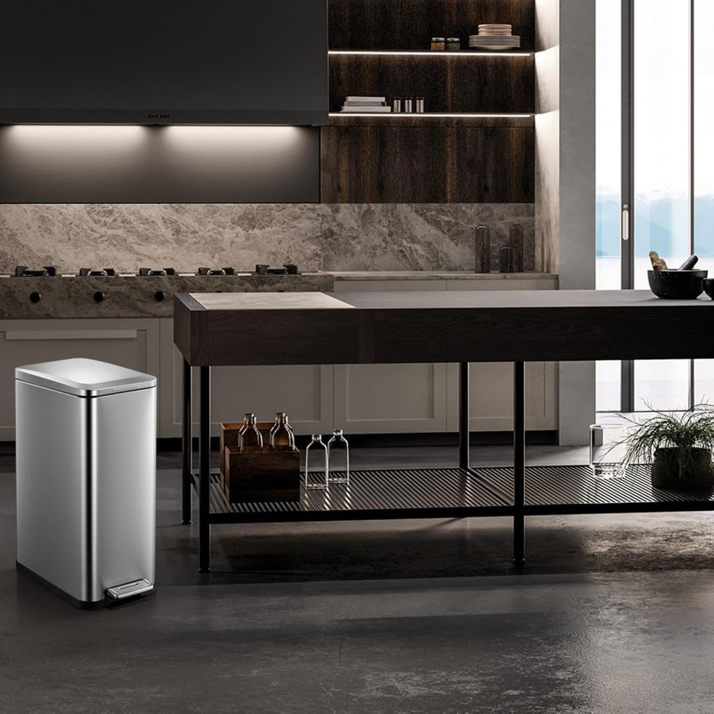 50L Slim Stainless Steel Kitchen Trash Can O71248