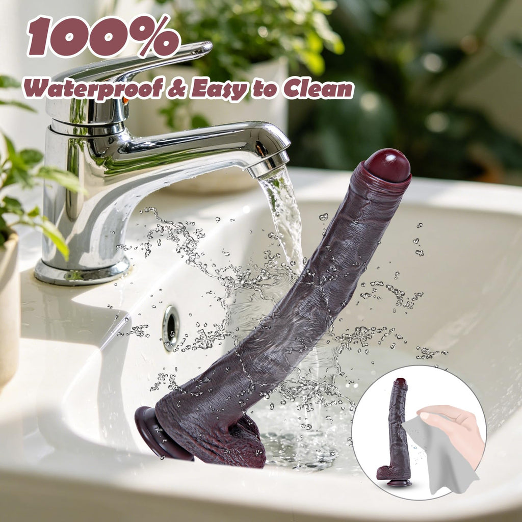 Black Realistic Dildo with Suction Cup F63298