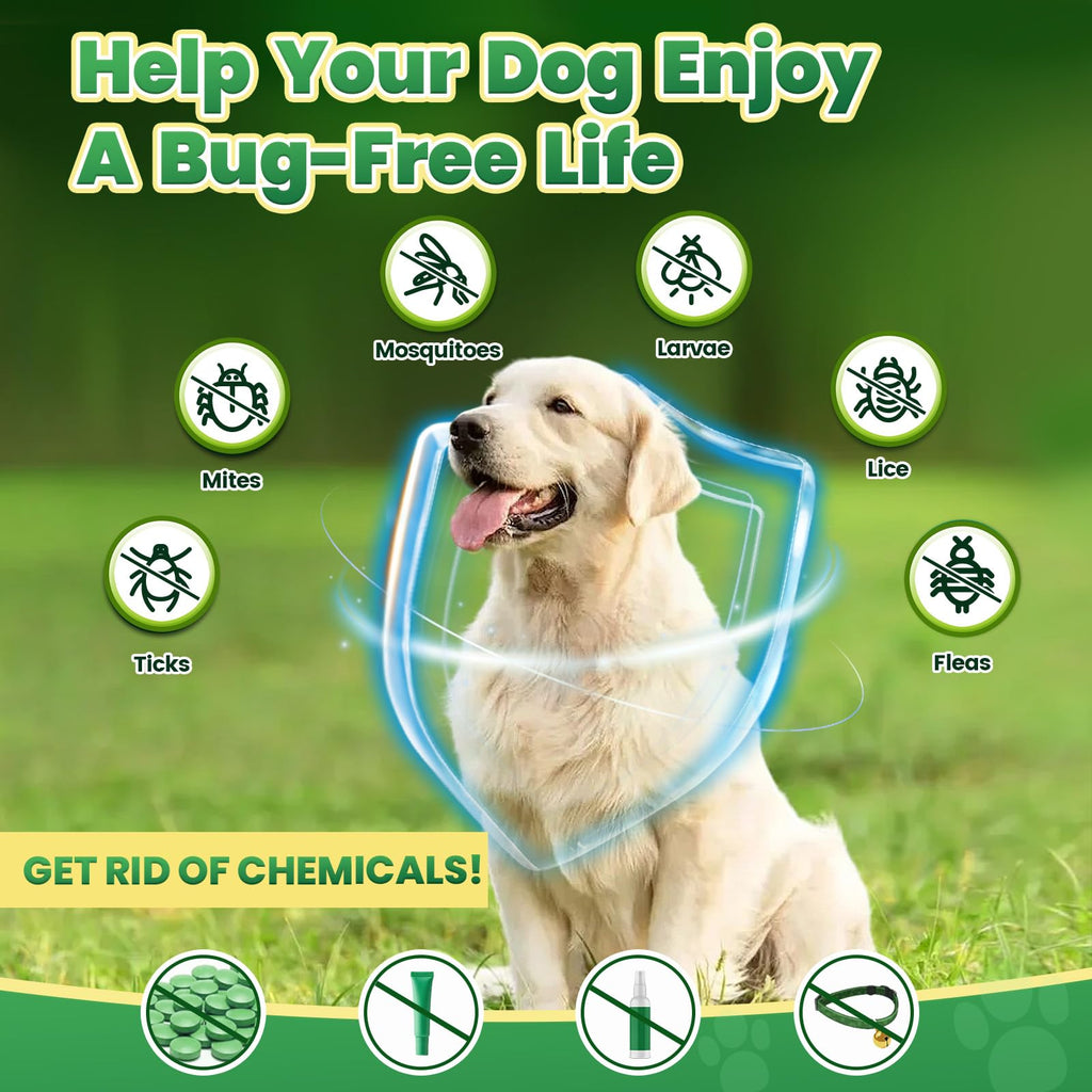 Flea and Tick Prevention for Dogs with Vitamins Fish Oil U676