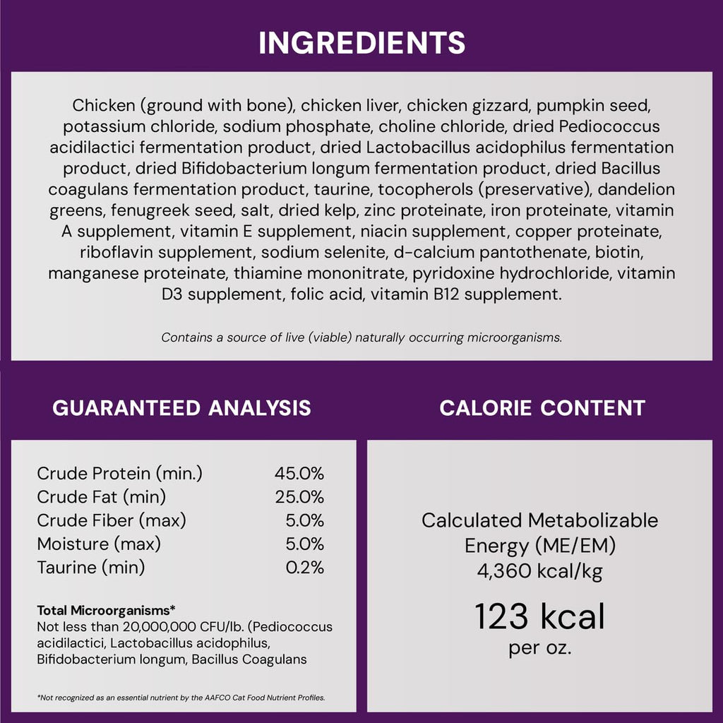 Freeze-Dried Raw Chicken Cat Food 3.5 oz A84682
