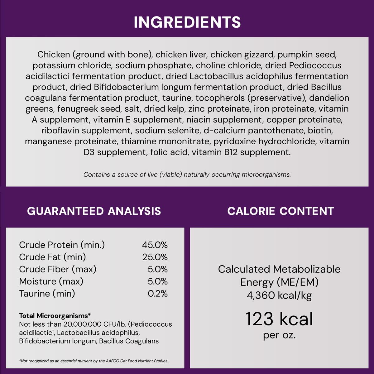 Freeze-Dried Raw Chicken Cat Food 3.5 oz A84682