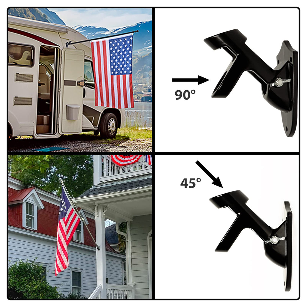 6FT Black Stainless Steel Flag Pole Kit B82282