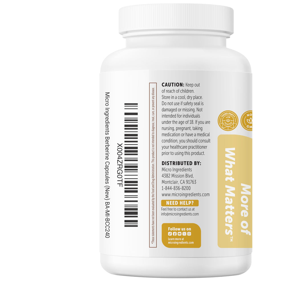 Berberine HCl with Ceylon Cinnamon 1,500 mg 240 Vegetarian Capsules P168