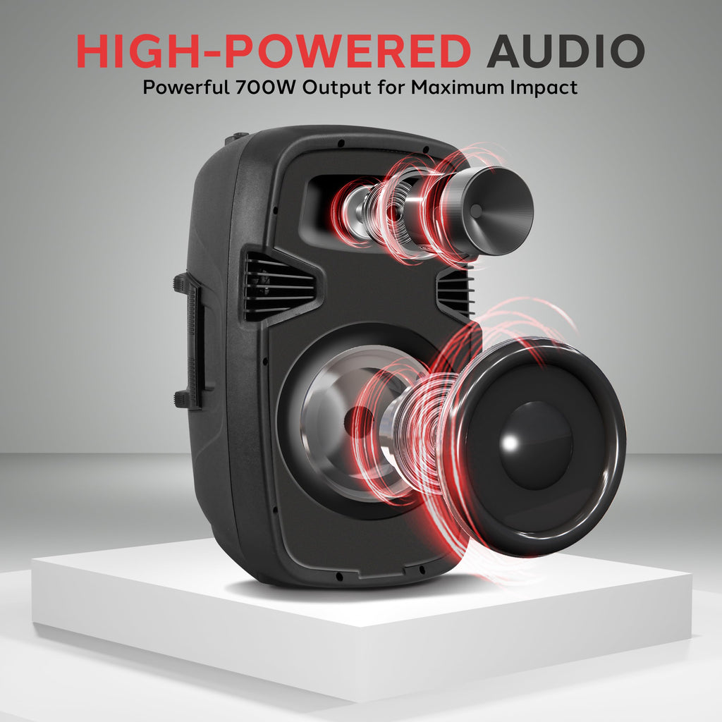 Dual 8inch 700 Watt Bluetooth PA Speaker System C94808