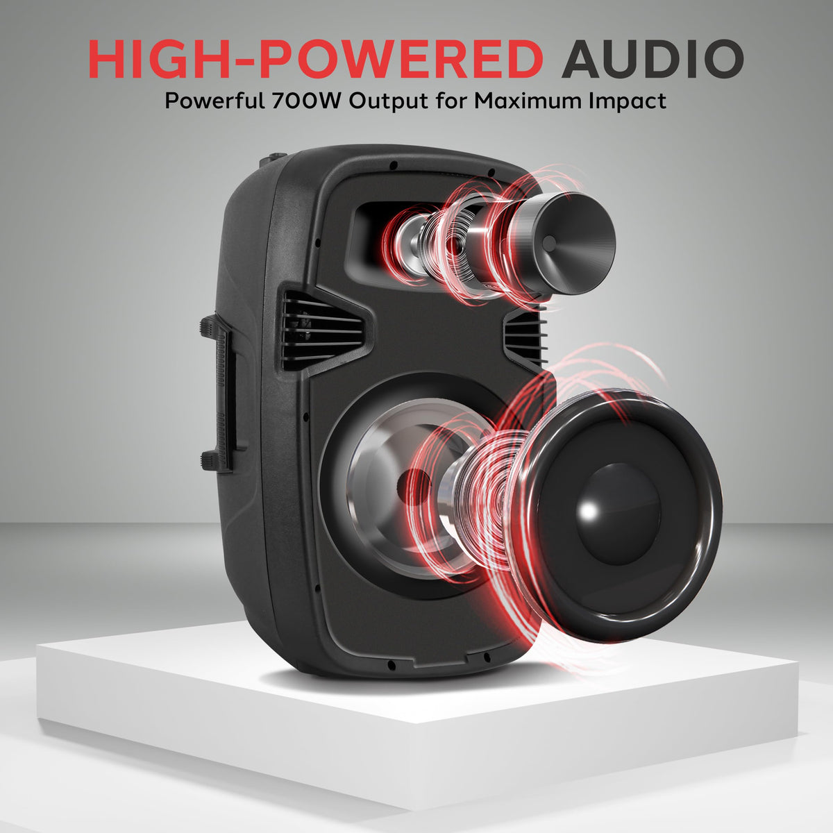 Dual 8inch 700 Watt Bluetooth PA Speaker System C94808