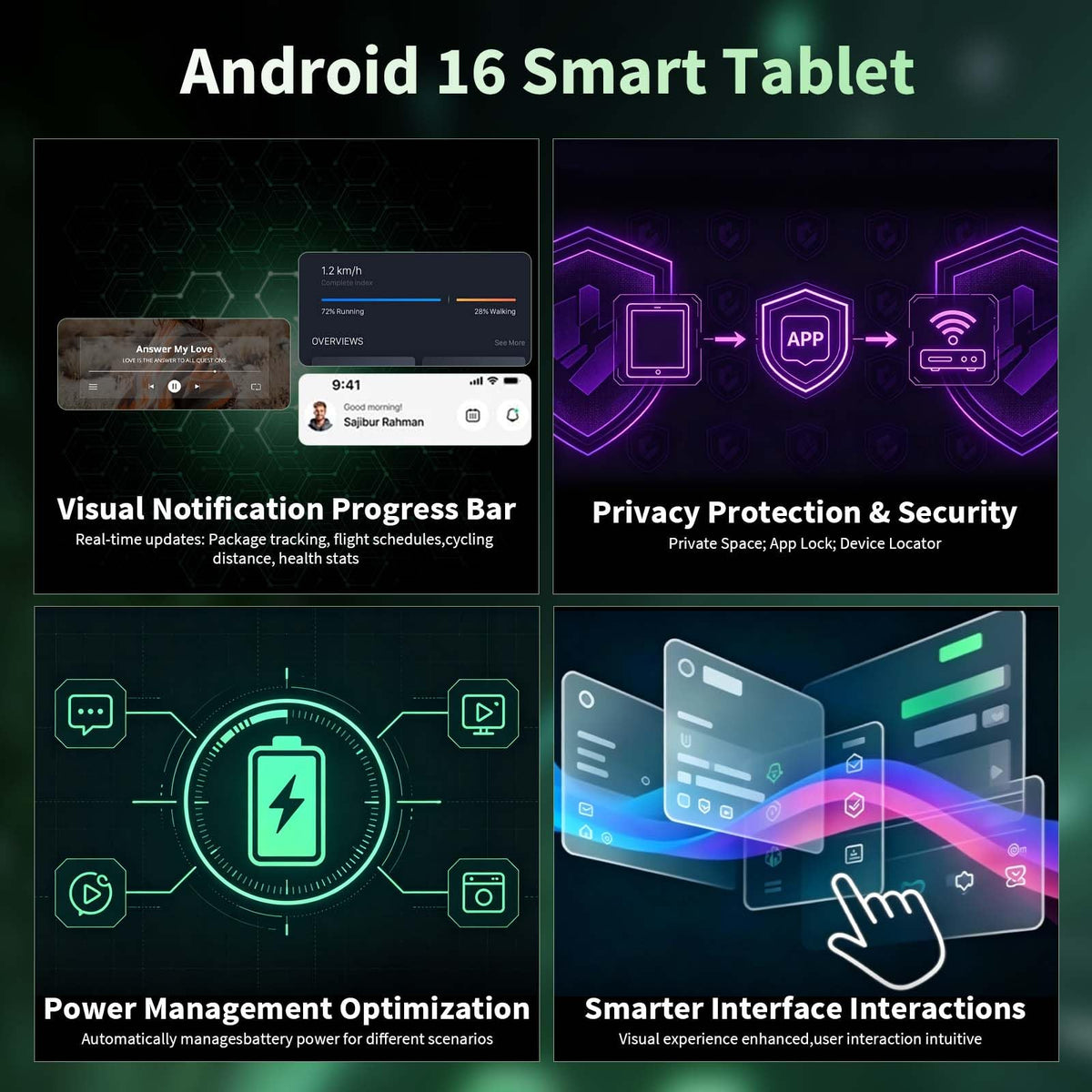Android 16 Tablet with Keyboard, 10 Inch Tablet, Black Case B903