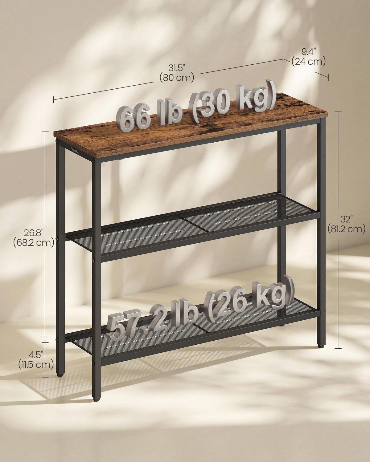 31.5" Narrow 3 Tier Console Table X70713