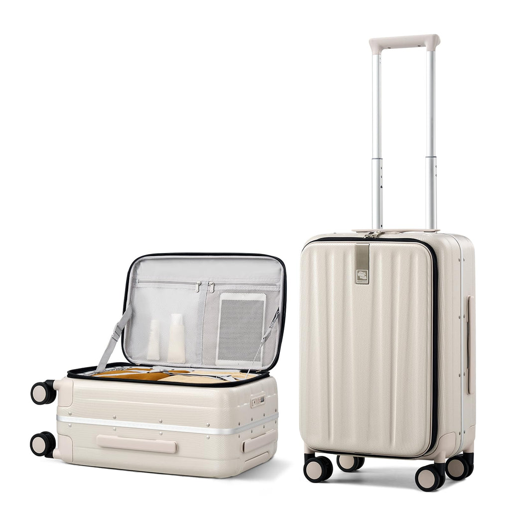 20 Inch Carry On Luggage with Wheels PC Hard Shell Suitcase N7456