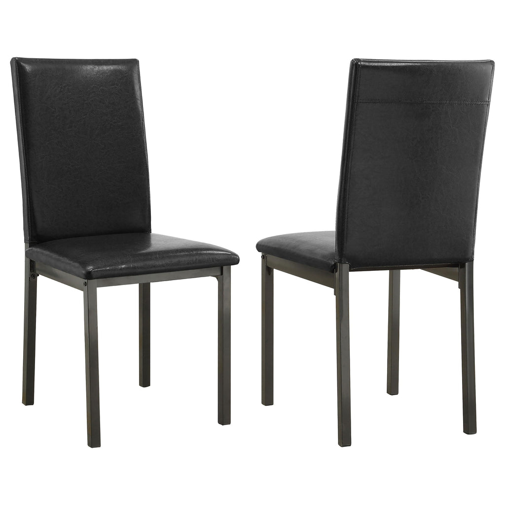 Set of 2 Faux Leather Upholstered Dining Side Chair Black and Grey N984367