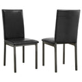 Set of 2 Faux Leather Upholstered Dining Side Chair Black and Grey N984367