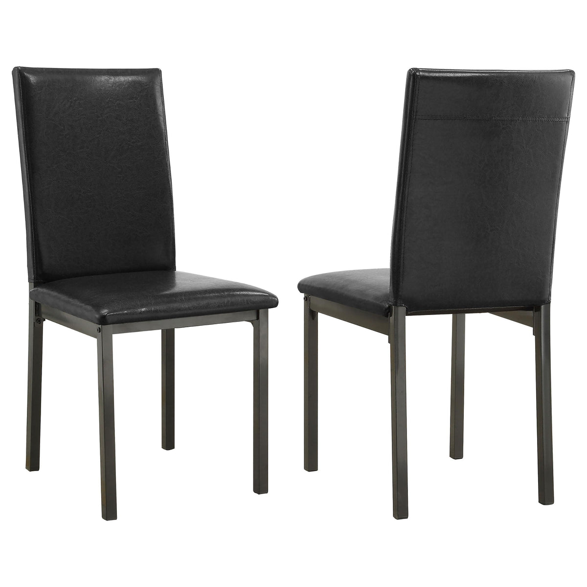 Set of 2 Faux Leather Upholstered Dining Side Chair Black and Grey N984367
