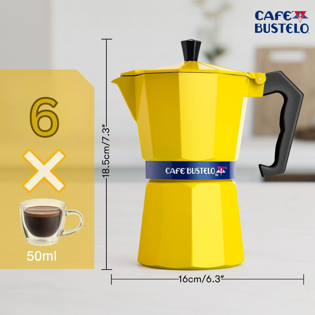 6 Cup Stovetop Espresso Maker 300 ml Aluminum Moka Pot D24450