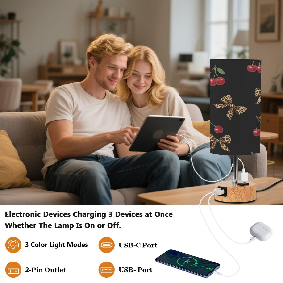 Bedside Table Lamp with USB Z260131