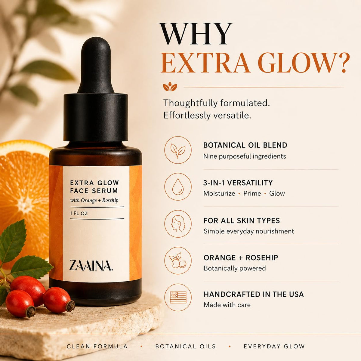 Extra Glow Face Oil Serum 1 oz U22536