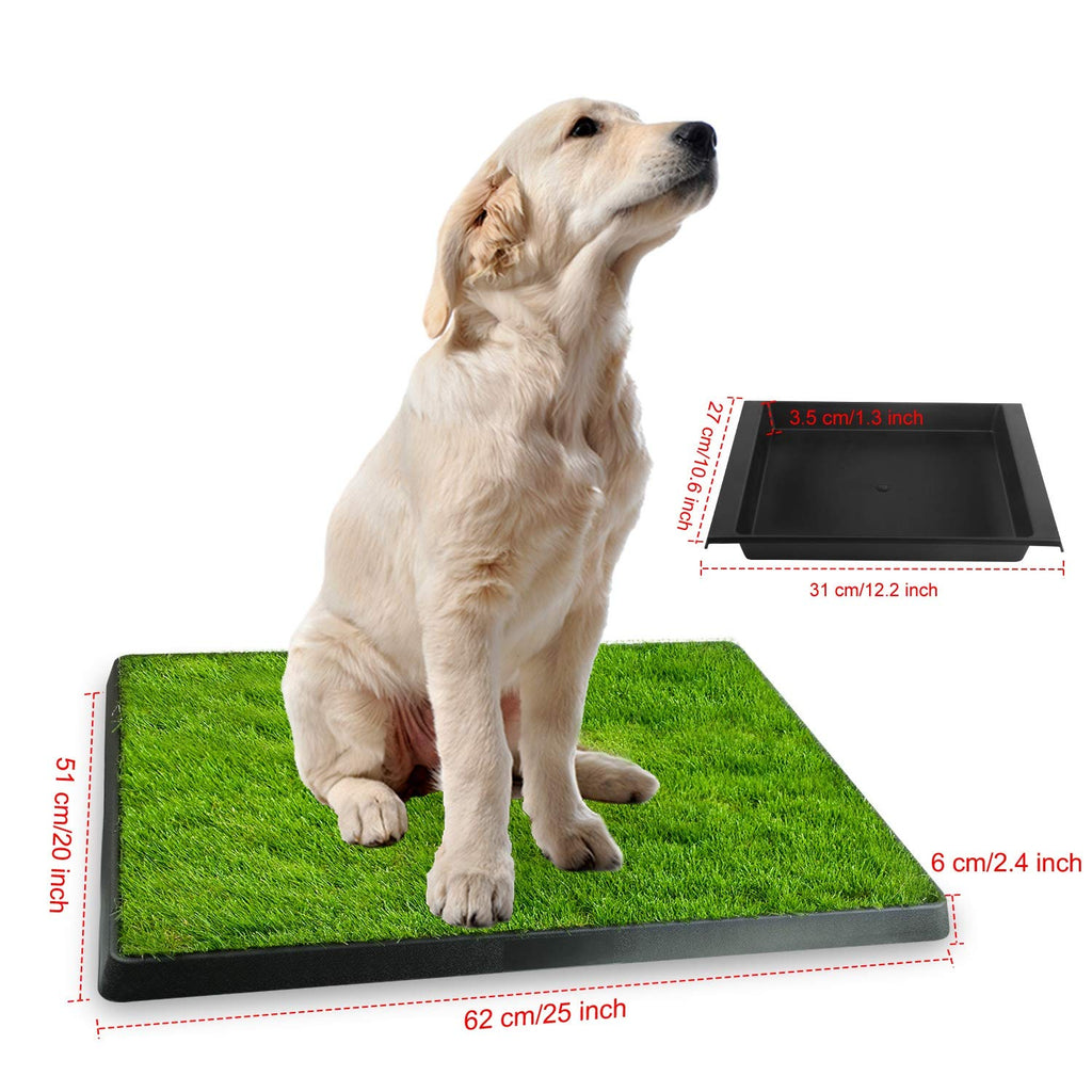 Artificial Grass Dog Potty Mat with Removable Waste Tray M176292