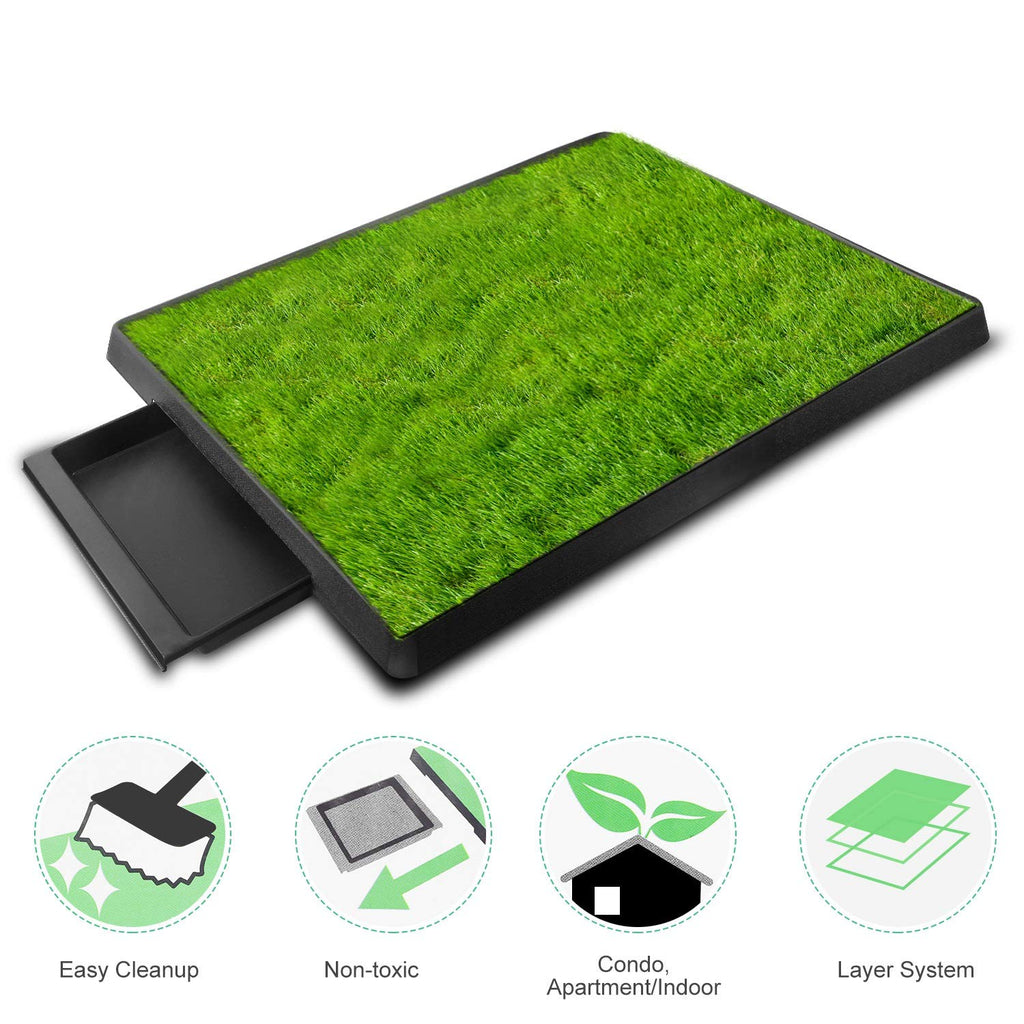 Artificial Grass Dog Potty Mat with Removable Waste Tray M176292